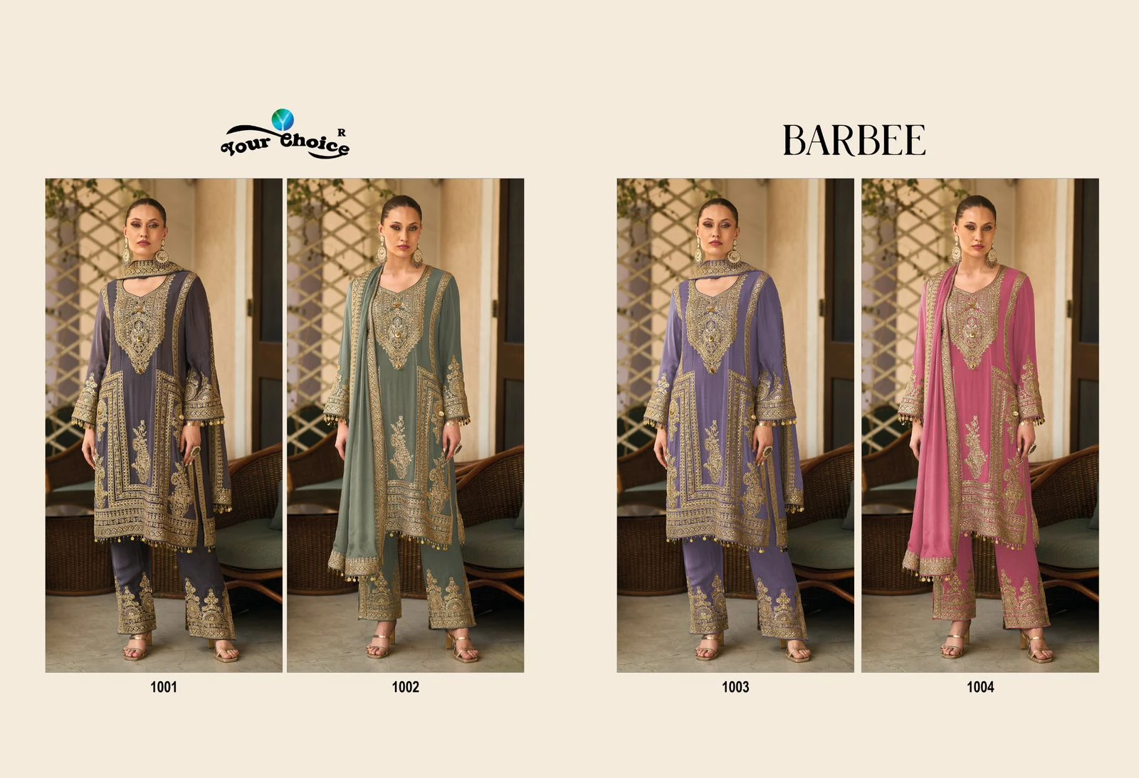 Your Choice Barbee Pure Chinon Wholesale Designer Readymade Salwar Suit Catalog — Wholesale Salwar Suits, MPA wholesale from Surat — view 5